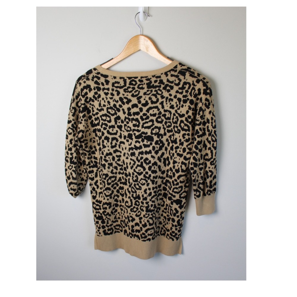 Banana‎ Republic Leopard Print Women's Long Sleeve Knit Sweater Size XS
